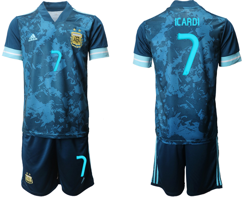 Men 2020-2021 Season National team Argentina away blue #7 Soccer Jersey